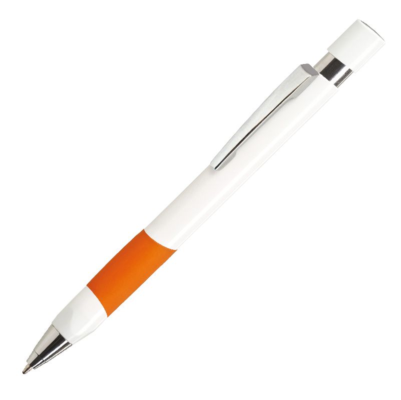 witte pen met oranje accent
